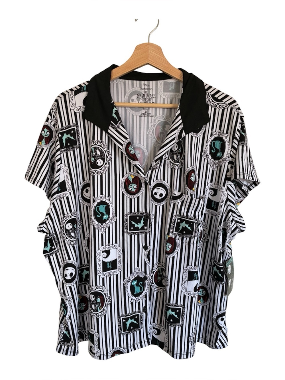 Disney Nightmare Before Christmas Pajama Top Bowling Shirt 2X